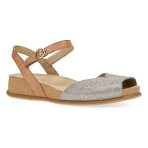 NEW DANSKO women's cass sandals in platino/tan leather